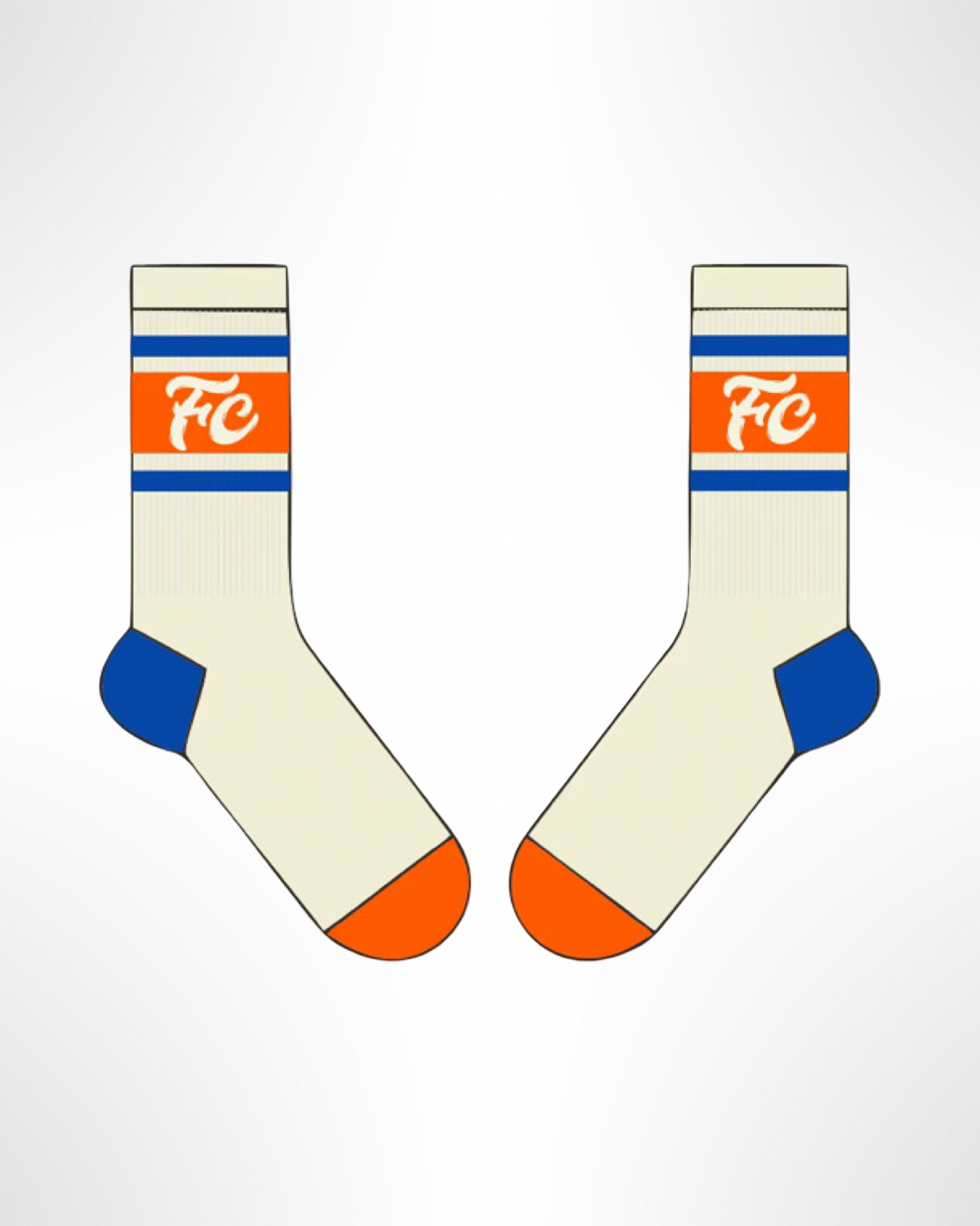 Cream / Orange & Blue Socks